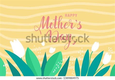 Happy Mothers Day Hand Drawn Lettering Stock Vector Royalty Free