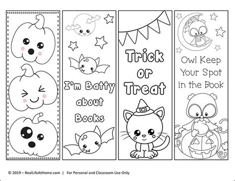 Free Printable Color Your Own Halloween Bookmarks Coloring Bookmarks