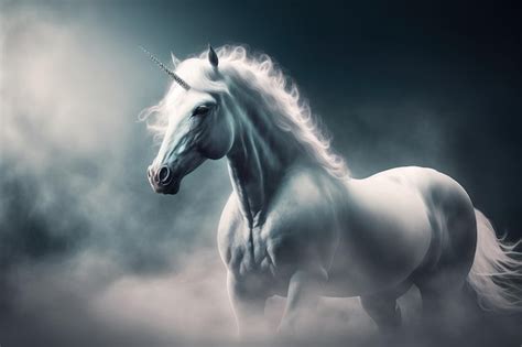 Premium Ai Image A Stunning Unicorn Stallion With A White Coat Is