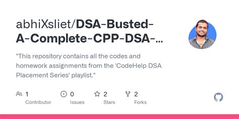 Github Abhixsliet Dsa Busted A Complete Cpp Dsa Series This