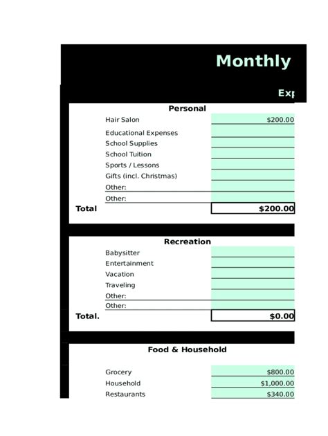 Monthly Allowance Fill Online Printable Fillable Blank Pdffiller