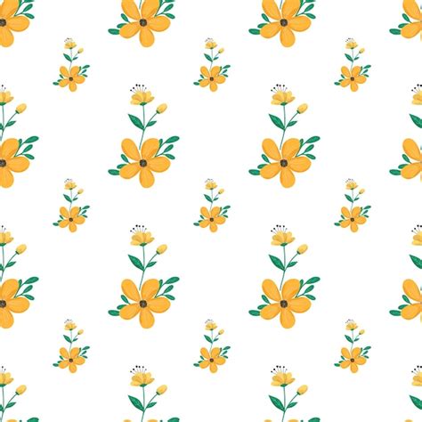 Premium Vector Free Vector Seamless Pattern Of Yellow Flower