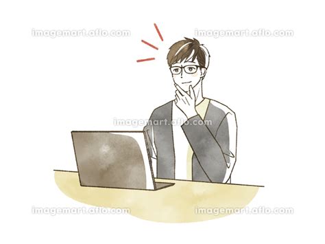 ノートパソコンを使っている男性のイラスト素材 228563082 イメージマート