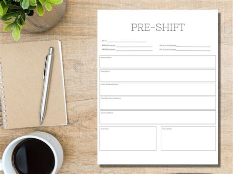 Pre Shift For Restaurants Editable Pre Shift Template Restaurant