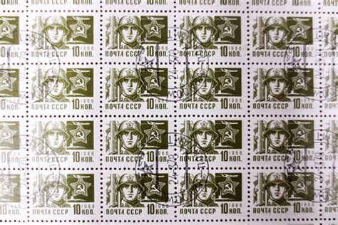 Russia 1966 Sheet Of 100 Stamps 10 Kon Noyta Cccp Soldier Of The Red