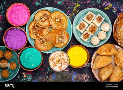 Traditional Indian Holi festival food Stock Photo - Alamy