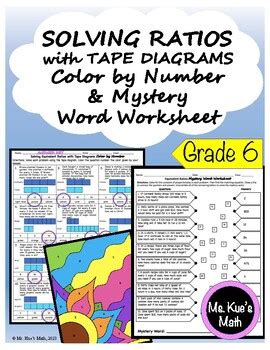 Solving Ratios With Tape Diagram Models Color By Number Mystery Word