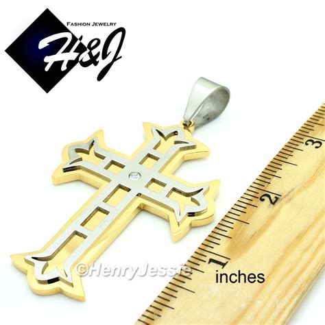 24stainless Steel 8mm Silvergold Plated Chain Cubic Zirconia Cross