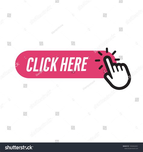 Click Here Button With Hand Pointer Clicking Royalty Free Stock