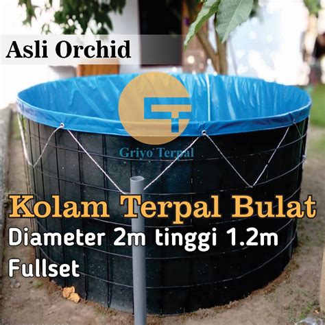 Jual Orchid Semi Karet Kolam Terpal Bulat Diameter Tinggi Fullset