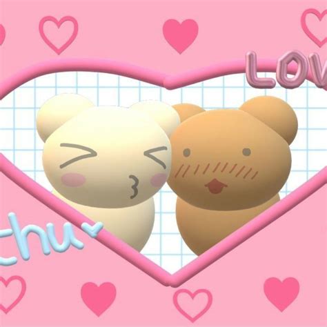 Two Teddy Bears In A Heart Shaped Frame With The Words Love And Hugs On It