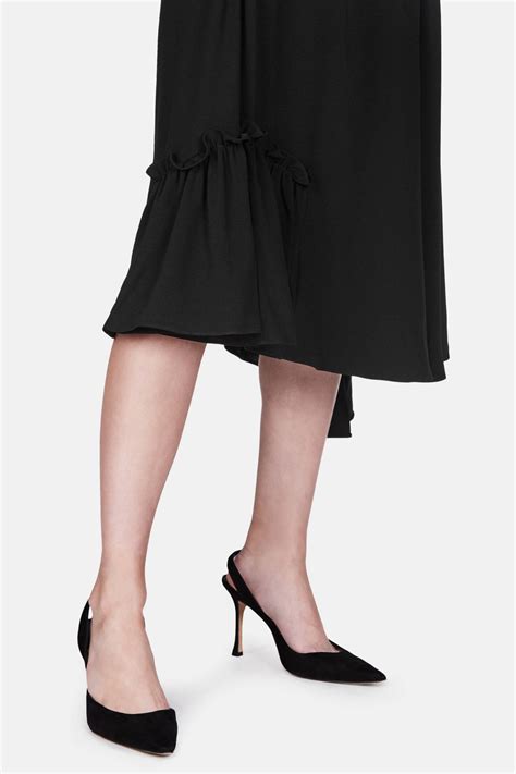 Asymmetric Ruched Skirt Black The Line