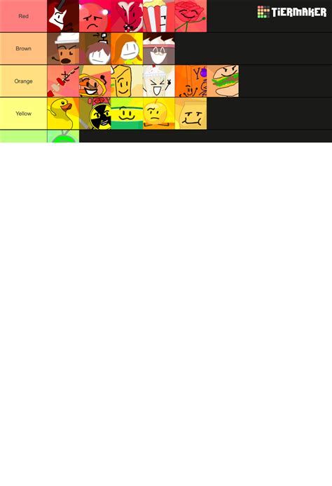 BFDI Mini Characters 2024 New Icons Maker Tier List Community