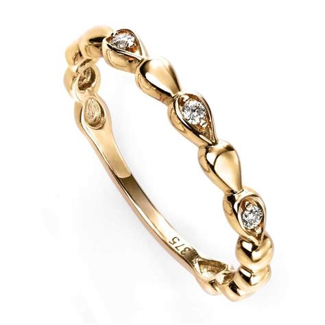 TJH: Gold Diamond tear drop ring Yellow Gold Eternity Ring, Yellow Gold ...