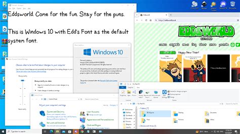 Windows 10 but the system font is Edd's Font by Windows7AeroAnimator on ...