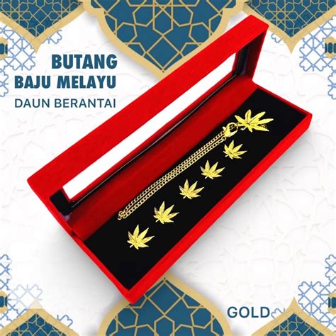 Elegant Brooch Exclusive Raya Butang Baju Melayu Berantai Set Free