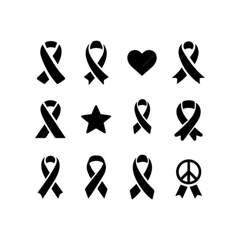 Premium Vector Awareness Ribbon And Support Icon Set Vector Illustration
