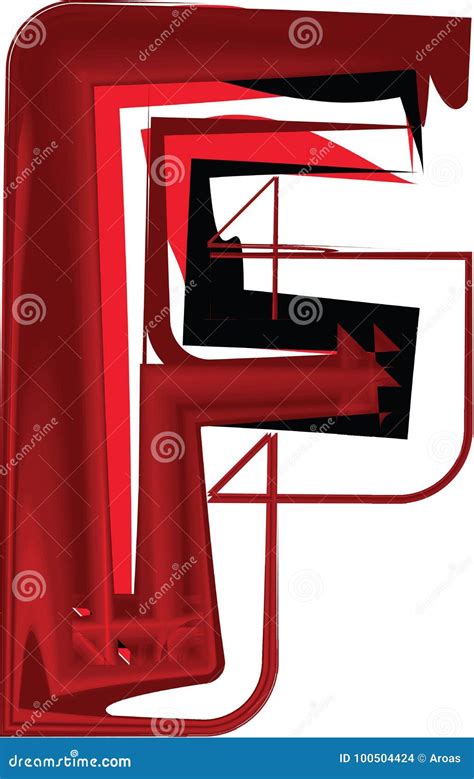 Artistic Font Letter F Stock Vector Illustration Of Font 100504424