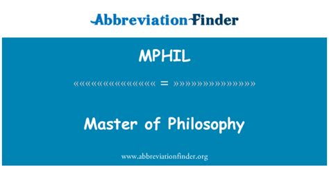 MPHIL 代表 哲学硕士 Master of Philosophy