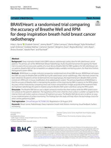 Pdf Braveheart A Randomised Trial Comparing The Accuracy Of Breathe