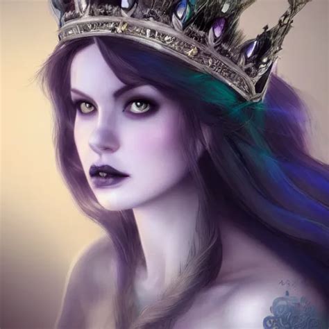 Detailed Portrait Of A Dark Fairy Queen Realism Stable Diffusion