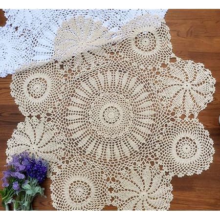 Amazon Hetao 100 Cotton Handmade Crochet Round Tablecloth Doilies