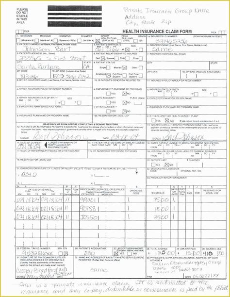 Free Cms 1500 Claim Form Template