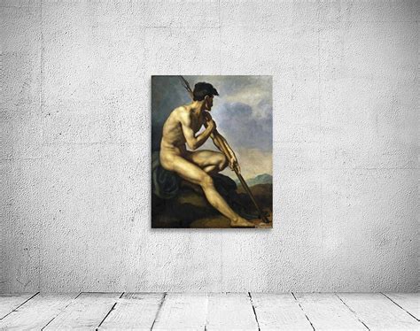 Nude Warrior with a Spear circa by Théodore Géricault by MyCozyFineArt Wall Art