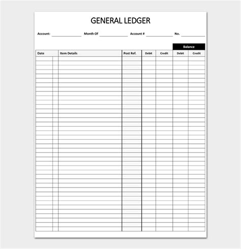 20 Free General Ledger Templates Word Excel DocFormats