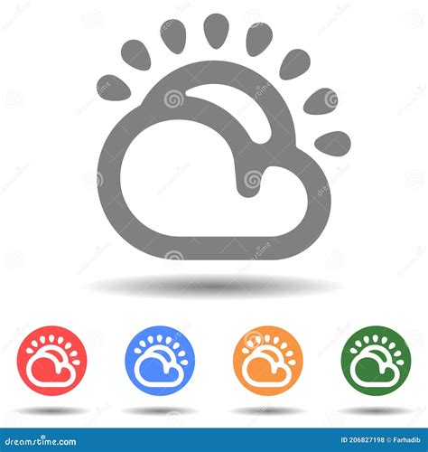 Vector De Icono De Sol Y Nube Ilustraci N Del Vector Ilustraci N De