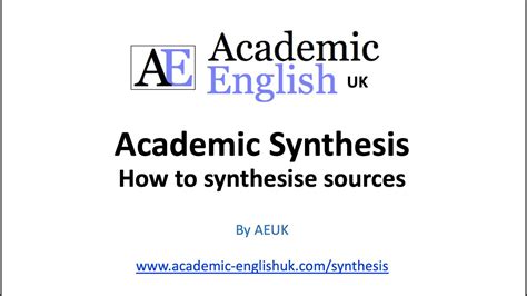 Academic Synthesis How To Synthesise Academic Sources Youtube