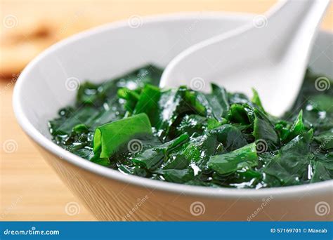 Traditional Japanese Soup Made Of Seaweed Wakame Stock Image Image Of