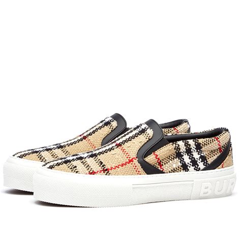 Burberry Curt Checked Slip On Sneaker Archive Beige Check End Uk