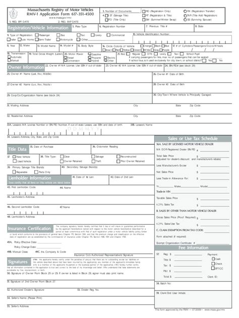 Printable Rmv 1 Form Printable Forms Free Online