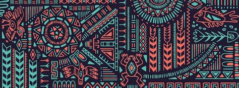 Premium Vector | Ethnic ancient tribal pattern aztec symbols tribe ...