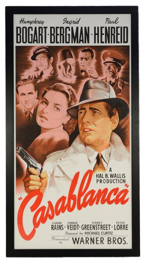 231: FRAMED CASABLANCA MOVIE POSTER - REPRINT : Lot 231