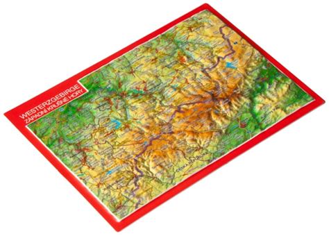 West Ore Mountains Georelief D Reliefkarten Und Reliefpostkarten