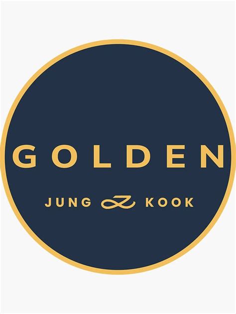 Jungkook Golden Album Circle Logo Jungkook Seven Bts Jungkook Golden Dark Blue Sticker For