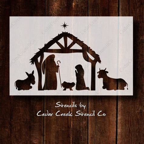 Nativity Scene Stencil Christmas Stencil Nativity Stencil Etsy