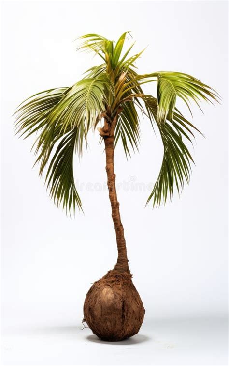 Coconut Varieties Plant, Coconut Tree Has Sprouted, Isolated White ...