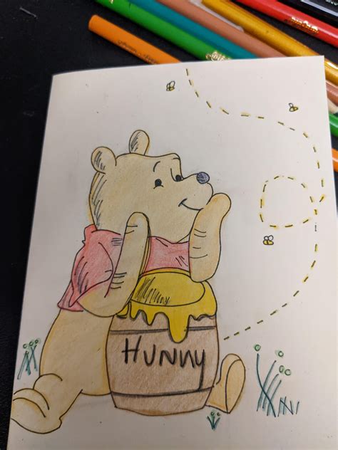 Hand Drawn Winnie The Pooh Card R Cardmaking