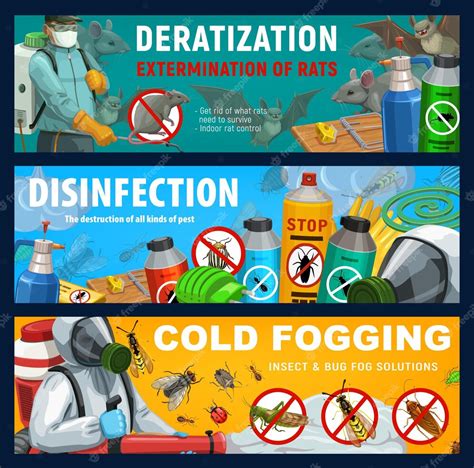 Premium Vector Pest Control Banners Disinfection Deratization