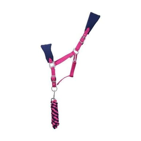 LeMieux Vogue Fleece Headcollar With Leadrope Navy Royal Blue The