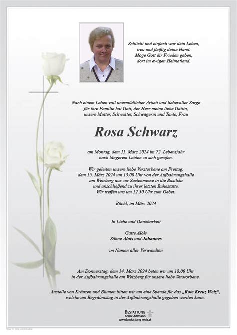 Rosa Schwarz Bestattung Koller Adlmann