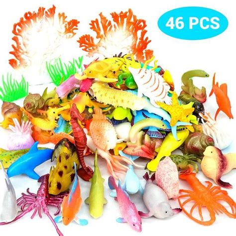 FYDUN Figurines de Bain pour Enfants Océan Animaux Marines Lot de 46