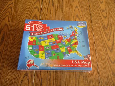 MELISSA DOUG 51 Piece Floor Puzzle United States Of America USA Map