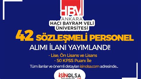 Ankara Hac Bayram Veli Niversitesi S Zle Meli Personel Al M