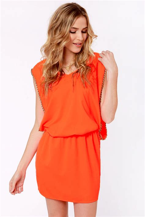 Cool Neon Orange Dress Cocktail Dress Neon Dress 58 00 Lulus