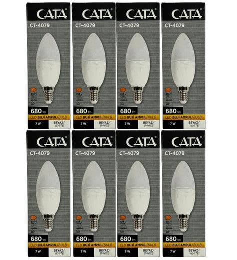 Cata CT 4079 7W 6400K Beyaz Işık E14 Duylu Led Buji Ampul 8 Adet