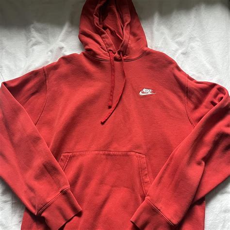 Nike Red Hoodie Size M Depop